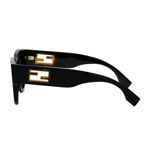 Fendi FE40147I - 01B - 53 Lunettes de soleil Black Round