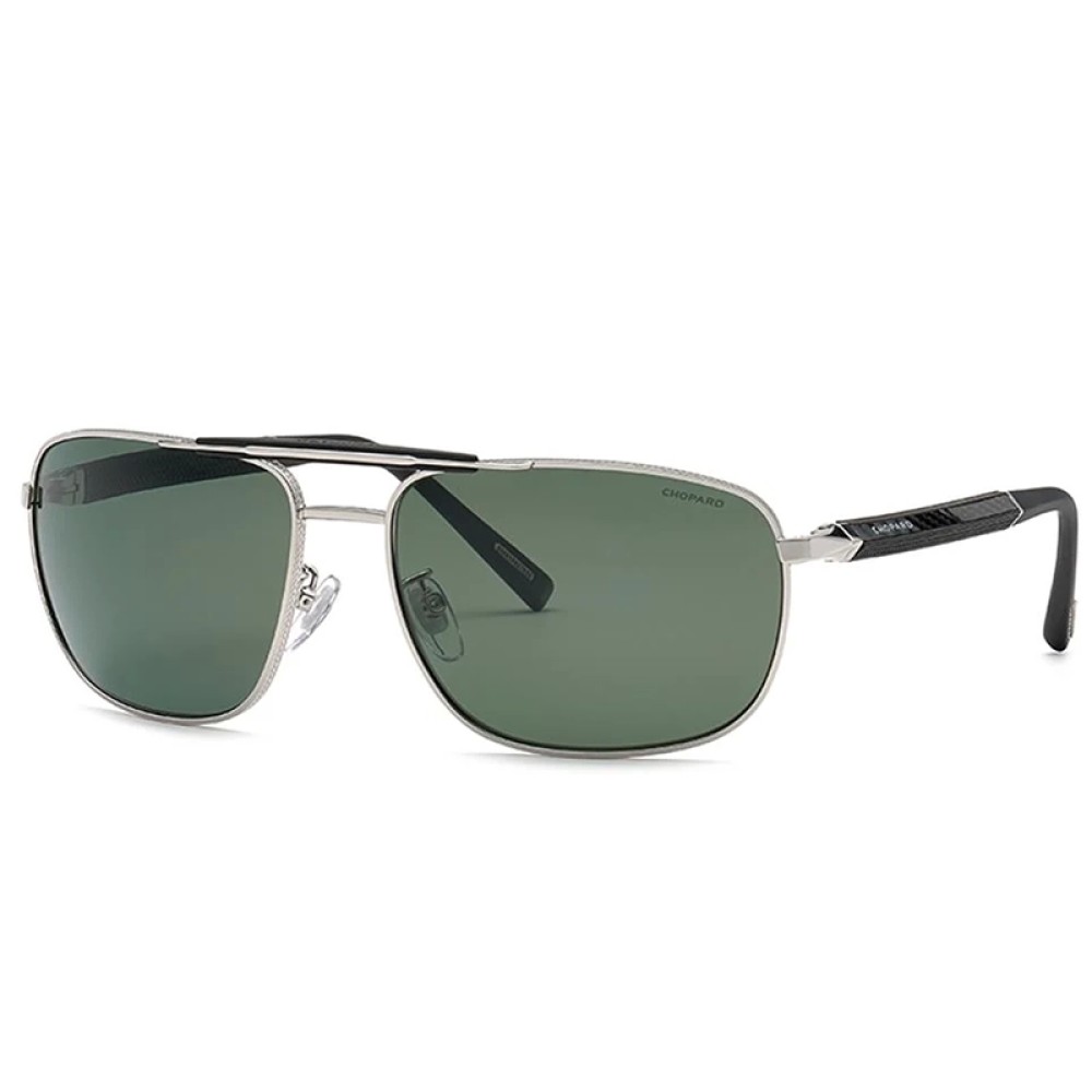 Chopard SCHF81 - 579P - 62 - AVEC DES VERRES POLARISÉS Lunettes de soleil Argent, Noir Pilote (Aviateur)