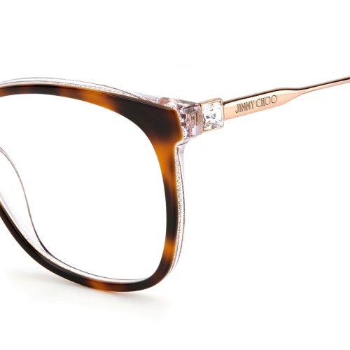 Jimmy Choo JC313 - LDG - 53 Cadres optiques Havane, Or Coussin arrondi