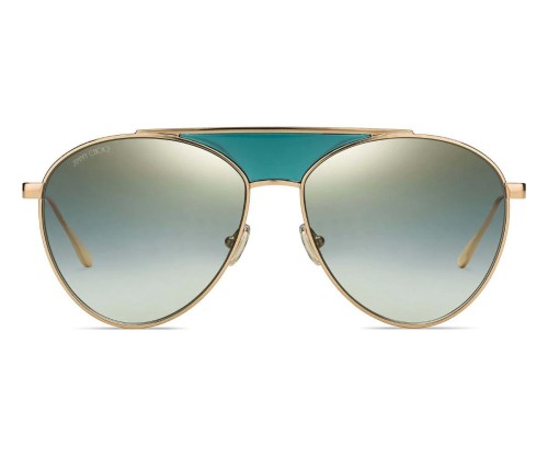 Jimmy Choo AVE/S - PEFEZ - 58 Lunettes de soleil Or, Vert Pilote (Aviateur)