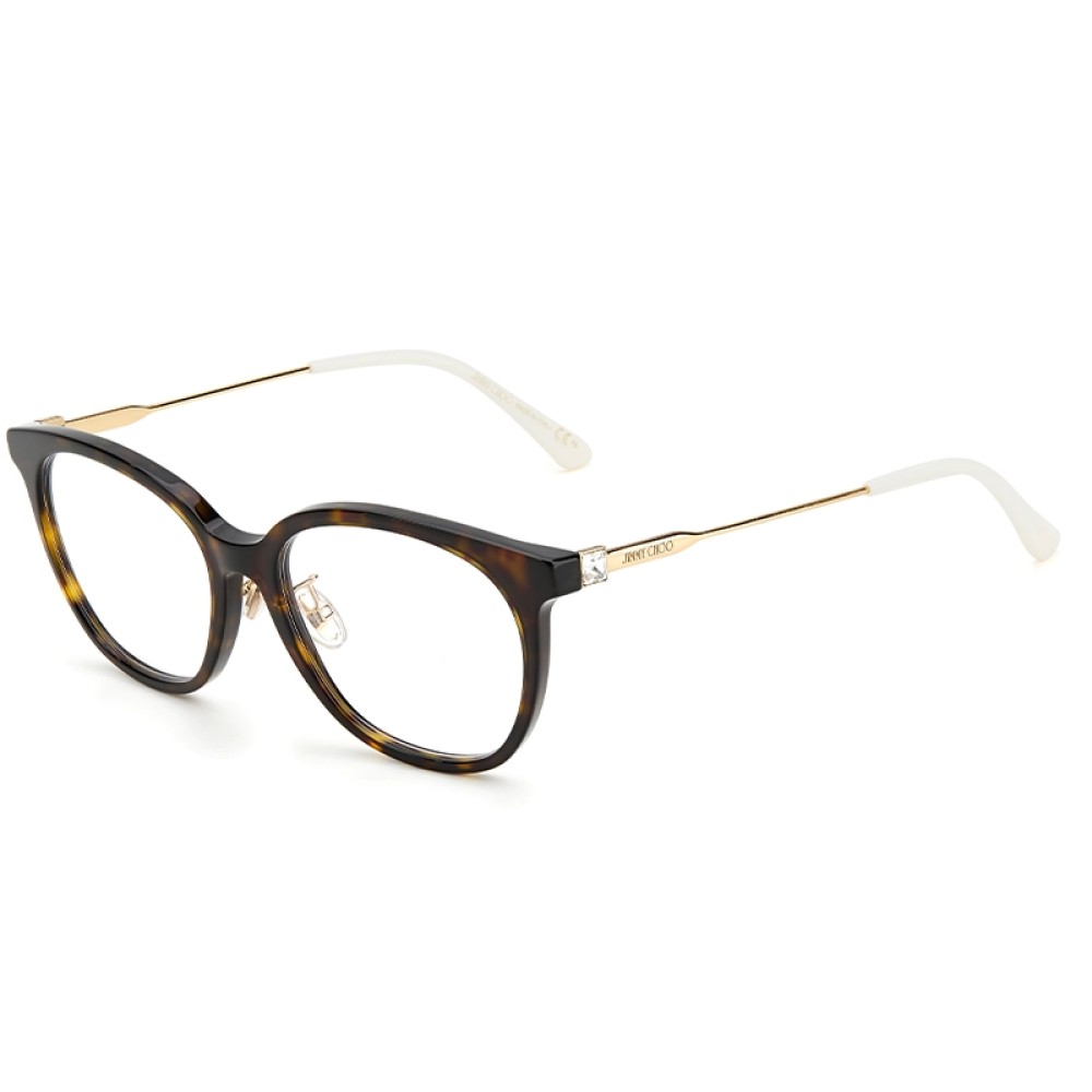 Jimmy Choo JC306/F - 086 - 53 Cadres optiques Havane, Or, Blanc Coussin arrondi