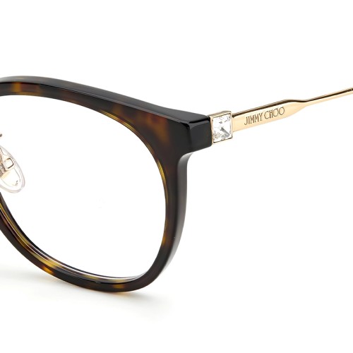 Jimmy Choo JC306/F - 086 - 53 Cadres optiques Havane, Or, Blanc Coussin arrondi