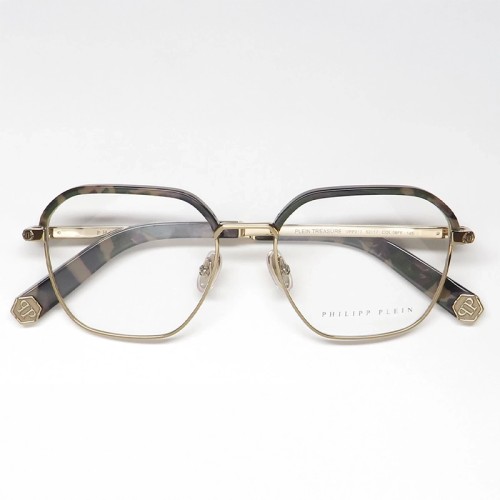 Philipp Plein VPP017 TREASURE - 08FF - 52 Cadres optiques Or, Havane Angulaire