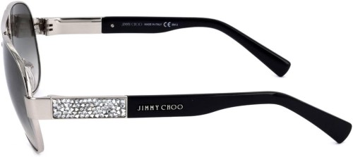 Jimmy Choo BABA/S - RZSIC - 59 Lunettes de soleil Argent, Noir Pilote (Aviateur)