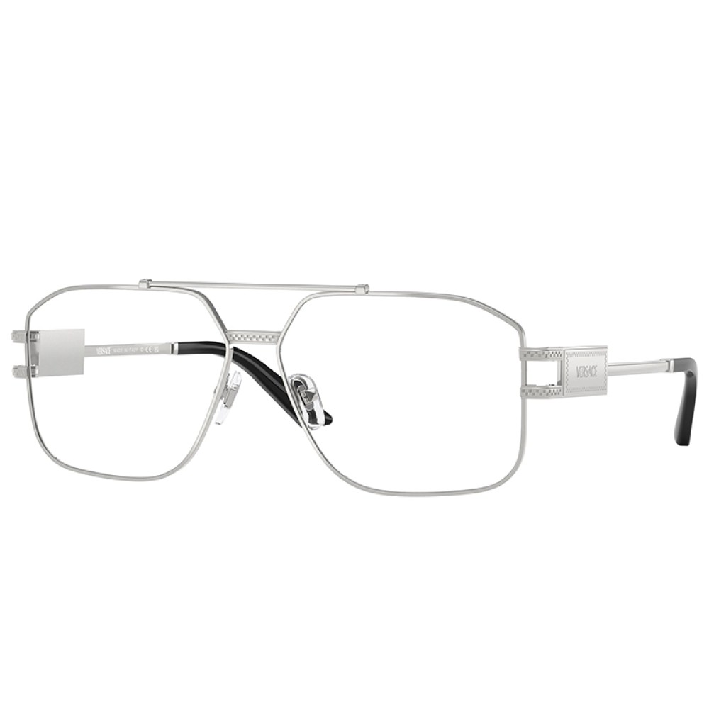 VERSACE VE1302 - ​1000 - ​59 Cadres optiques Argent, Noir Pilote (Aviateur)