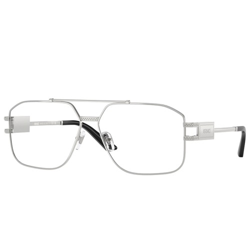 VERSACE VE1302 - ​1000 - ​59 Cadres optiques Argent, Noir Pilote (Aviateur)