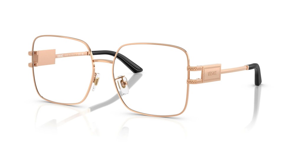 VERSACE VE1303D - ​1412 - ​56 Cadres optiques Or rose, Noir Angulaire