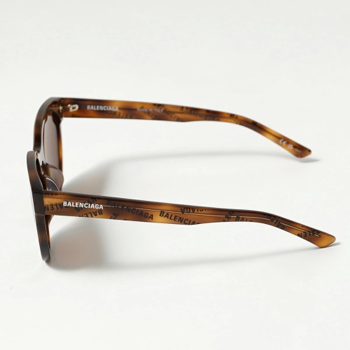 Balenciaga BB0077SK - 007 - 54 Lunettes de soleil Marron, À motifs Coussin arrondi