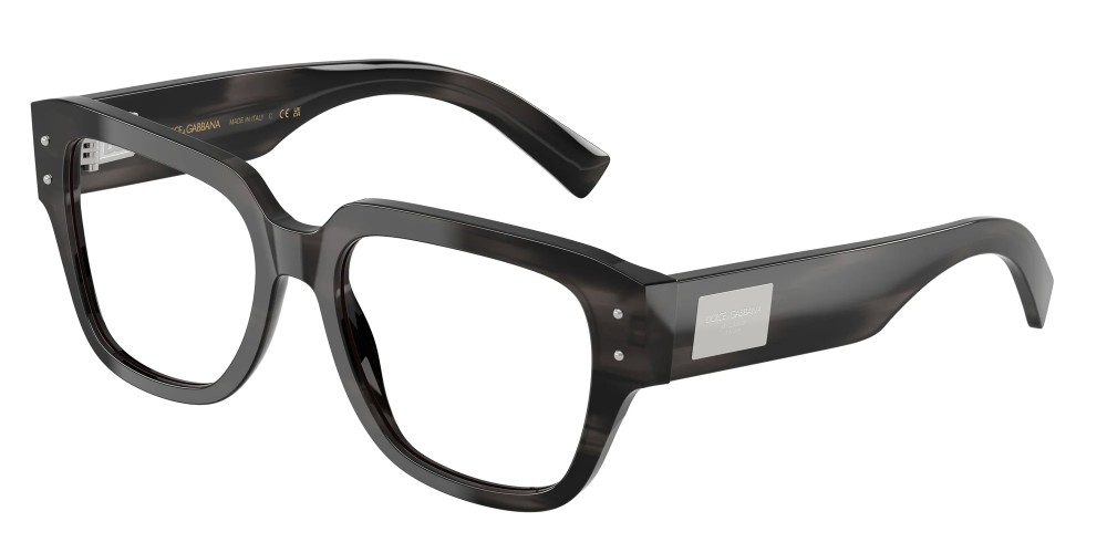 DOLCE & GABBANA DG3405 - ​3440 - ​54 Cadres optiques Noir, À motifs Angulaire