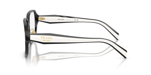 PRADA PR B07VD - ​16K1O1 - ​56 Cadres optiques Noir, Blanc Angulaire