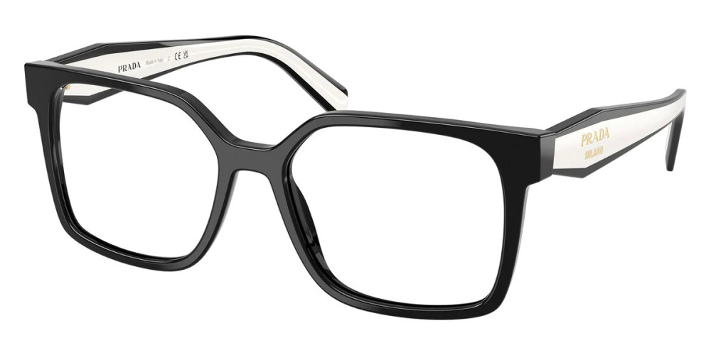 PRADA PR B03V - ​16K1O1 - ​54 Cadres optiques Noir, Blanc Angulaire