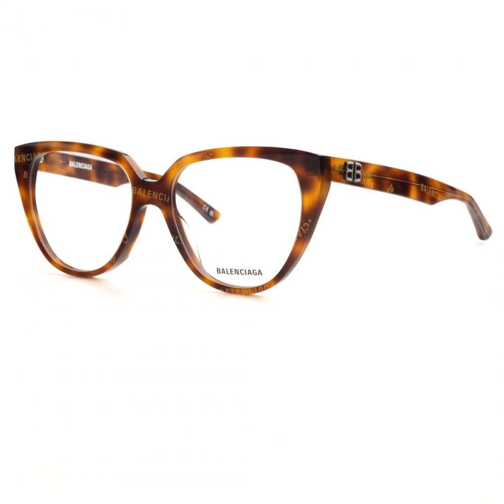 Balenciaga BB0129O - 002 - 53 Cadres optiques Marron, À motifs Coussin arrondi