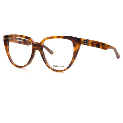 Balenciaga BB0129O - 002 - 53 Cadres optiques Marron, À motifs Coussin arrondi
