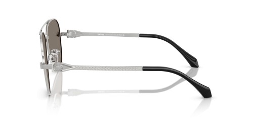 VERSACE VE2283 - ​10006G - ​61 Lunettes de soleil Argent, Noir Pilote (Aviateur)