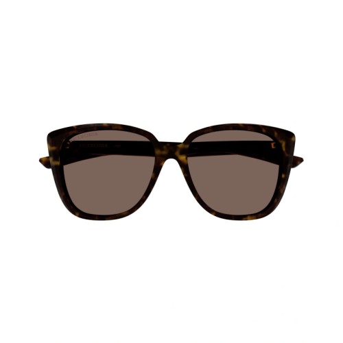 Balenciaga BB0175SA - 002 - 57 Lunettes de soleil Marron, À motifs Angulaire