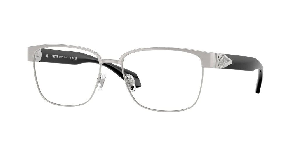 VERSACE VE1306 - ​1266 - ​57 Cadres optiques Argent, Noir Angulaire