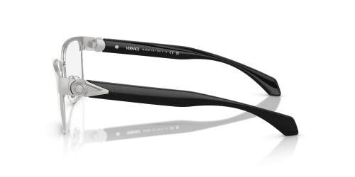 VERSACE VE1306 - ​1266 - ​57 Cadres optiques Argent, Noir Angulaire