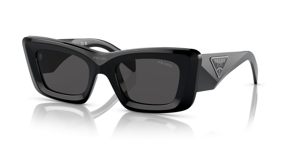 PRADA PR 13ZS - ​1AB5S0 - ​50 Lunettes de soleil Noir Angulaire
