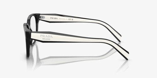 PRADA PR 17ZV - ​1AB1O1 - ​54 Cadres optiques Noir, Blanc Angulaire