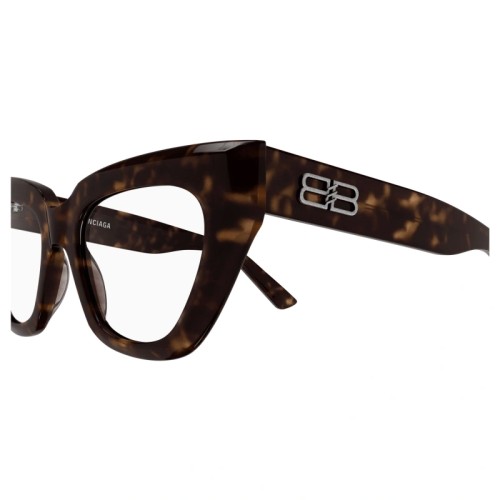 Balenciaga BB0238O - 002 - 50 Cadres optiques Marron, À motifs Œil de chat