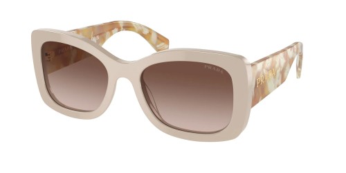 PRADA PR A08S - ​11O6S1 - ​56 Lunettes de soleil Beige, À motifs Angulaire
