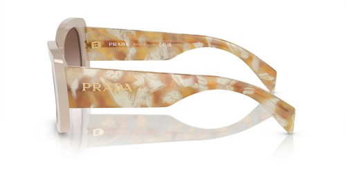 PRADA PR A08S - ​11O6S1 - ​56 Lunettes de soleil Beige, À motifs Angulaire