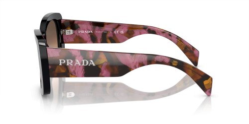 PRADA PR A08S - ​12O50C - ​56 Lunettes de soleil Noir, Violet, À motifs Angulaire
