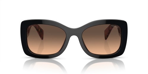 PRADA PR A08S - ​12O50C - ​56 Lunettes de soleil Noir, Violet, À motifs Angulaire