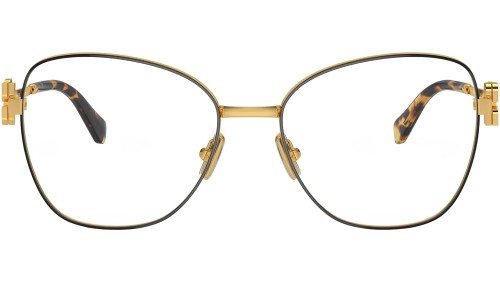 MIU MIU MU 50XV - ​KUI1O1 - ​56 Cadres optiques Noir, Or, Havane Papillon