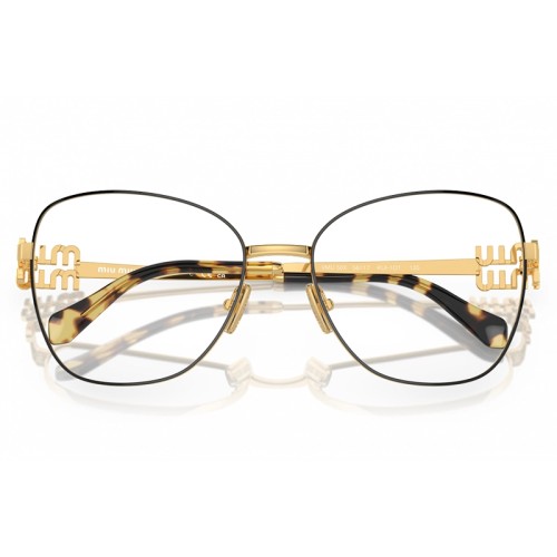 MIU MIU MU 50XV - ​KUI1O1 - ​56 Cadres optiques Noir, Or, Havane Papillon
