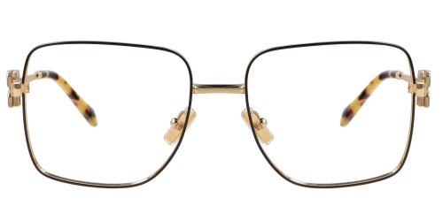 MIU MIU MU 51XV - ​KUI1O1 - ​54 Cadres optiques Noir, Or, Havane Angulaire