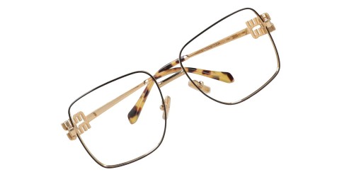 MIU MIU MU 51XV - ​KUI1O1 - ​54 Cadres optiques Noir, Or, Havane Angulaire