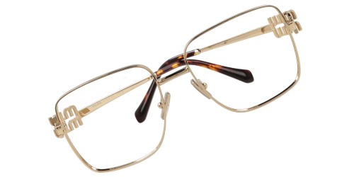 MIU MIU MU 51XV - ​ZVN1O1 - ​54 Cadres optiques Or, Havane Angulaire