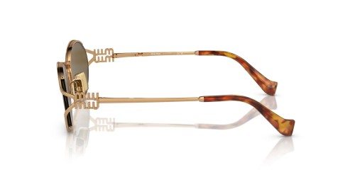 MIU MIU MU 52YS - 7OE01T - 54 Lunettes de soleil Or, Havane Ovale