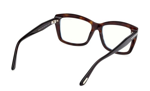 Tom Ford TF6065-B ECO - 052 - 55 - AVEC DES VERRES À FILTRE ANTI LUMIÈRE BLEU-VIOLET Cadres optiques Havane Angulaire