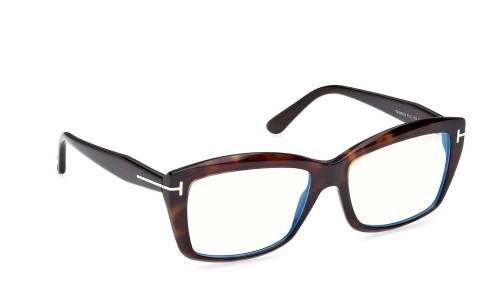 Tom Ford TF6065-B ECO - 052 - 55 - AVEC DES VERRES À FILTRE ANTI LUMIÈRE BLEU-VIOLET Cadres optiques Havane Angulaire