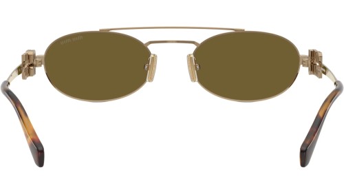 MIU MIU MU 54ZS - 7OE09Z - 53 Lunettes de soleil Or, Havane Ovale