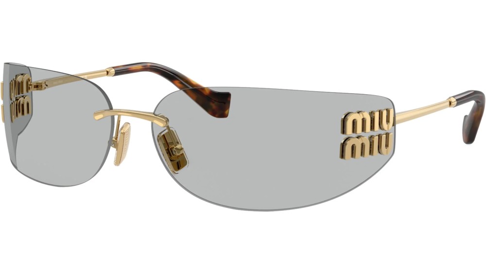 MIU MIU MU A51S - 5AK50K - 75 Lunettes de soleil Or, Havane Bouclier