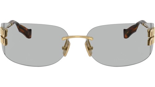 MIU MIU MU A51S - 5AK50K - 75 Lunettes de soleil Or, Havane Bouclier