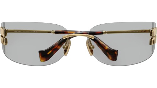 MIU MIU MU A51S - 5AK50K - 75 Lunettes de soleil Or, Havane Bouclier