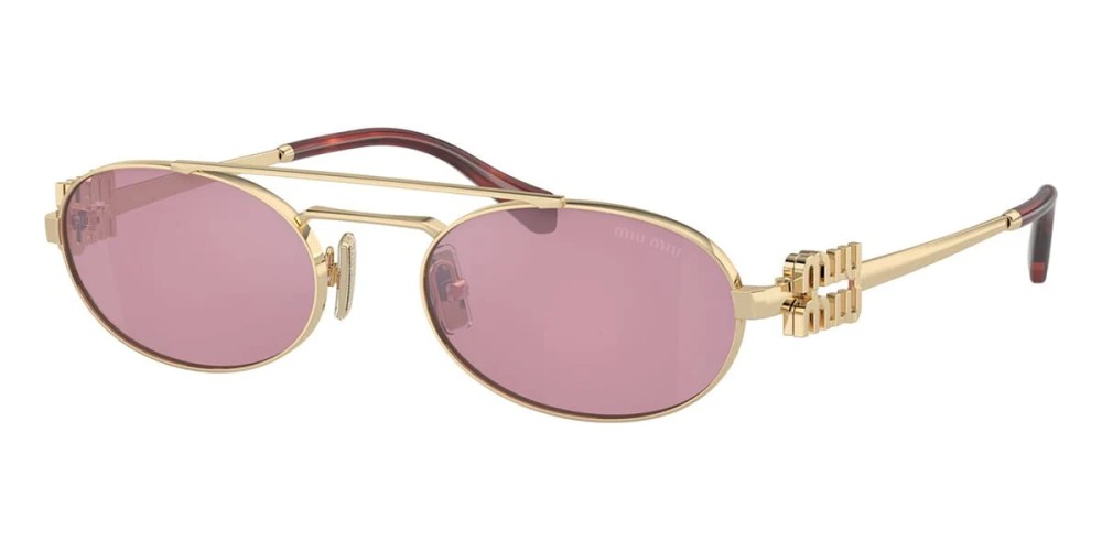 MIU MIU MU 54ZS - ZVN50D - 53 Lunettes de soleil Or, Havane Ovale