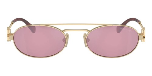 MIU MIU MU 54ZS - ZVN50D - 53 Lunettes de soleil Or, Havane Ovale