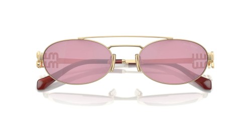 MIU MIU MU 54ZS - ZVN50D - 53 Lunettes de soleil Or, Havane Ovale