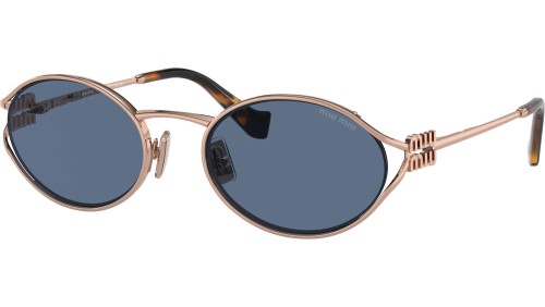 MIU MIU MU 52YS - ZVF1V1 - 54 Lunettes de soleil Or rose, Havane Ovale