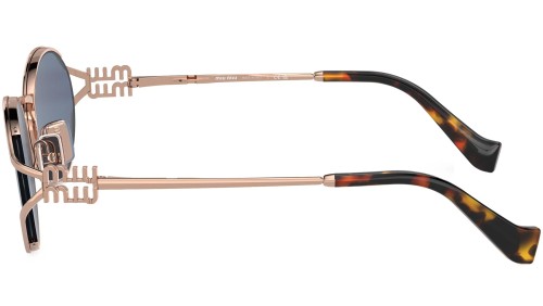 MIU MIU MU 52YS - ZVF1V1 - 54 Lunettes de soleil Or rose, Havane Ovale