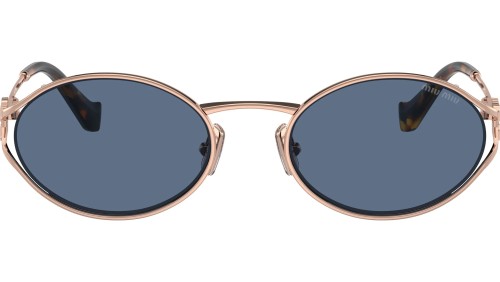 MIU MIU MU 52YS - ZVF1V1 - 54 Lunettes de soleil Or rose, Havane Ovale