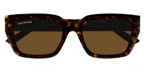 Balenciaga BB0272SA - 002 - 54 Lunettes de soleil Marron, À motifs Angulaire