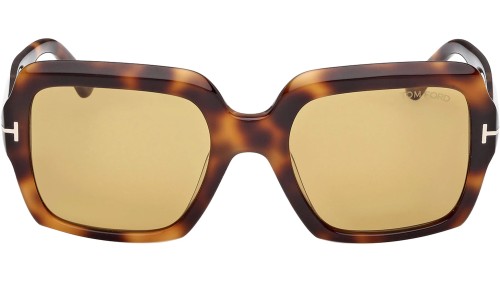 Tom Ford FT1082 KAYA - 53E - 54 Lunettes de soleil Havane Angulaire