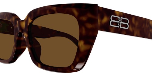 Balenciaga BB0272SA - 002 - 54 Lunettes de soleil Marron, À motifs Angulaire