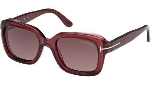 Tom Ford FT1283 NATALIA-02 - 69T - 52 Lunettes de soleil Bordeaux Angulaire